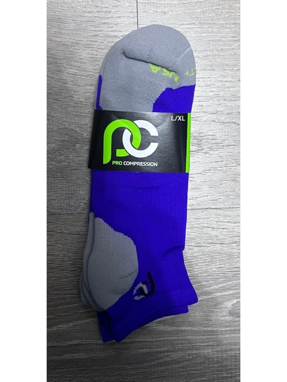 Pro Compression Athletic Socks L/XL Purple and Gray